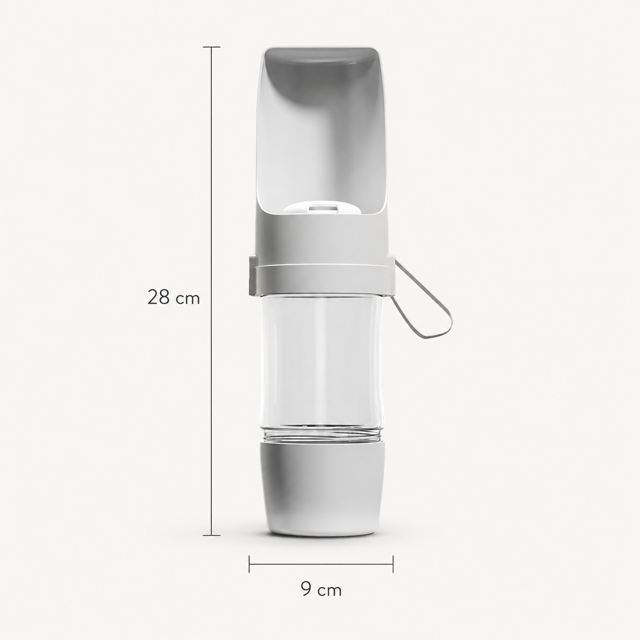 2-in-1 Dog Water Bottle, Portable Travel Feeder with Food Storage