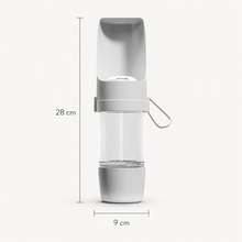 2-in-1 Dog Water Bottle, Portable Travel Feeder with Food Storage