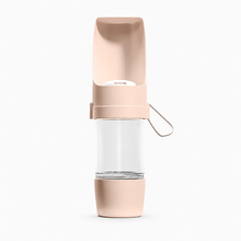 2-in-1 Dog Water Bottle, Portable Travel Feeder with Food Storage