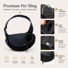 Pet Sling Carrier, Breathable Crossbody Bag for Cats & Small Dogs