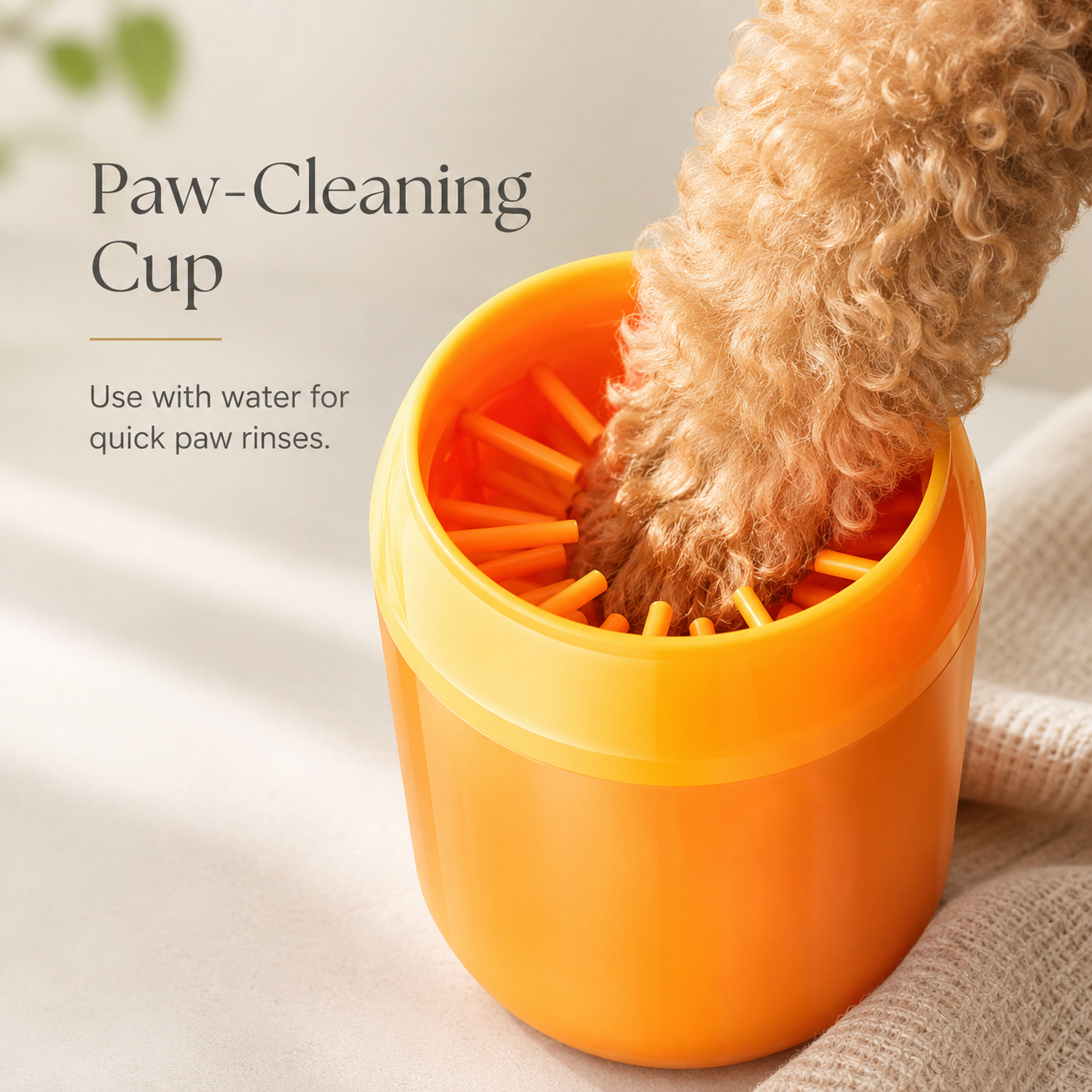 Portable Dog Paw Cleaner Cup with Cleaning Brush
