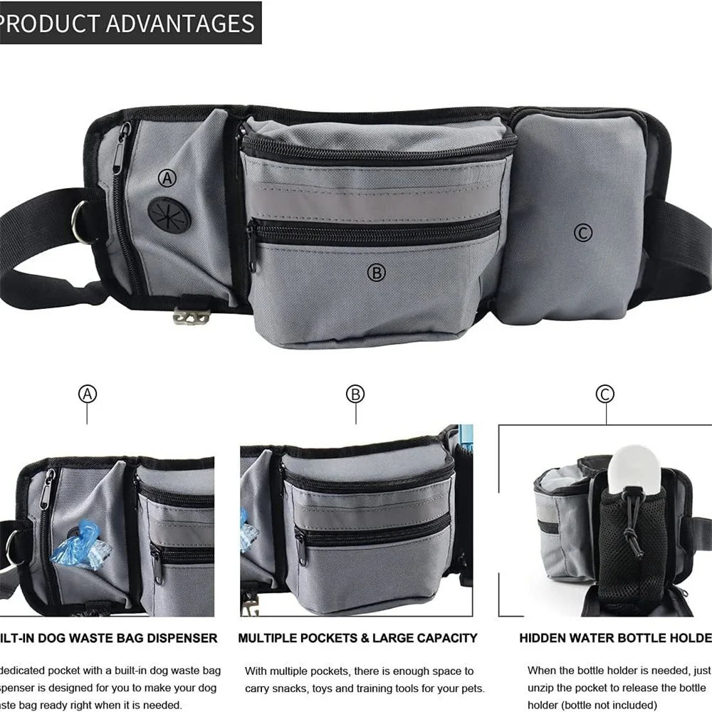Dog Treat Pouch, Portable Training & Walking Belt Bag