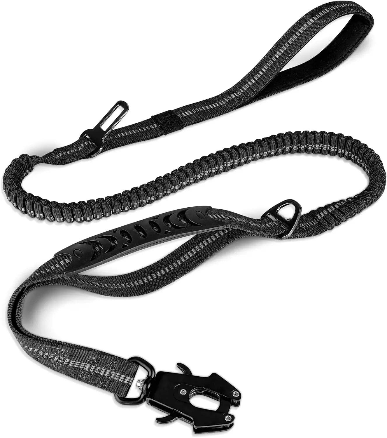 Heavy-Duty Bungee Dog Leash, Shock-Absorbing with 2 Padded Handles