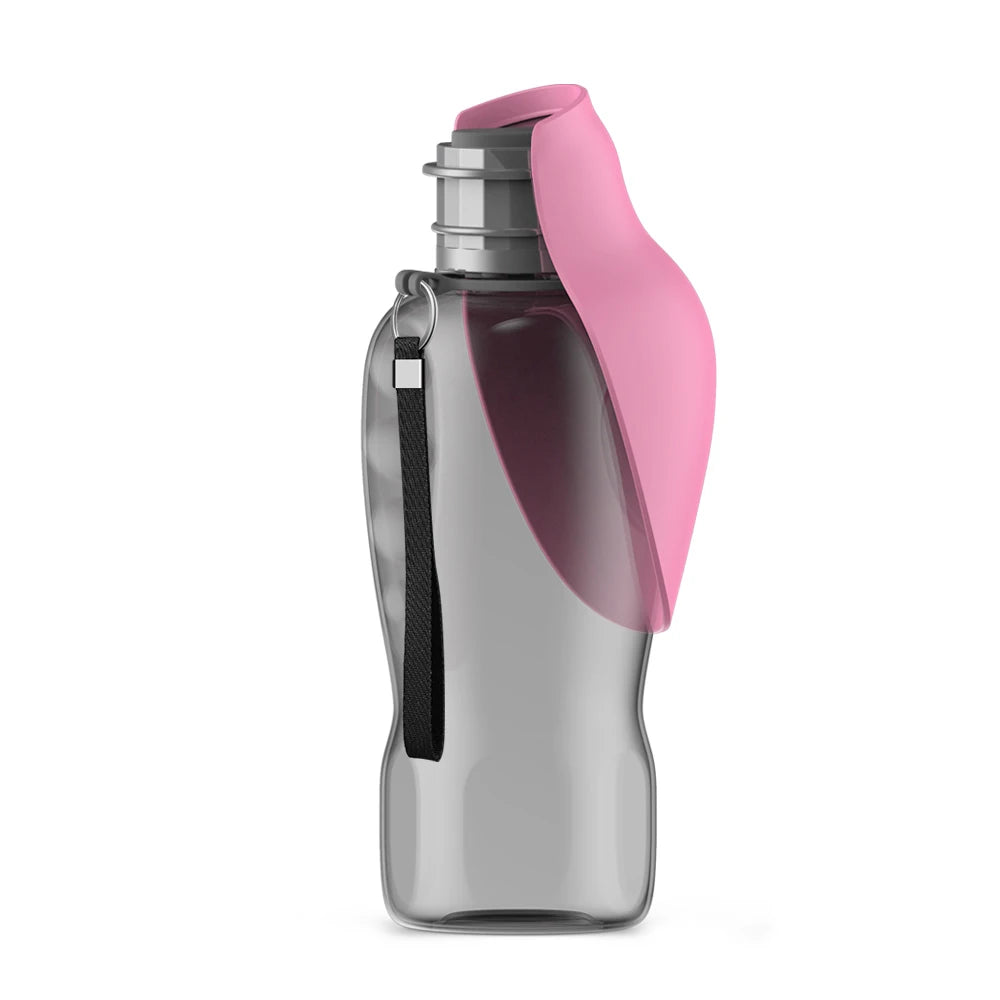 Portable Dog Water Bottle, Travel Dispenser with Built-In Bowl