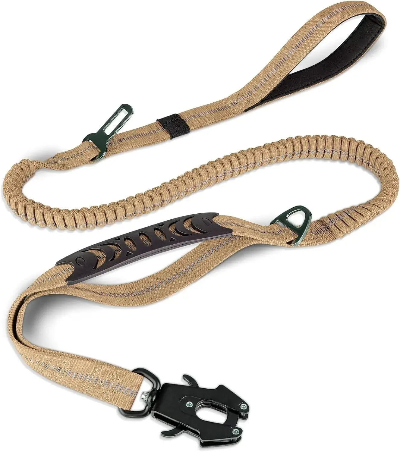Heavy-Duty Bungee Dog Leash, Shock-Absorbing with 2 Padded Handles