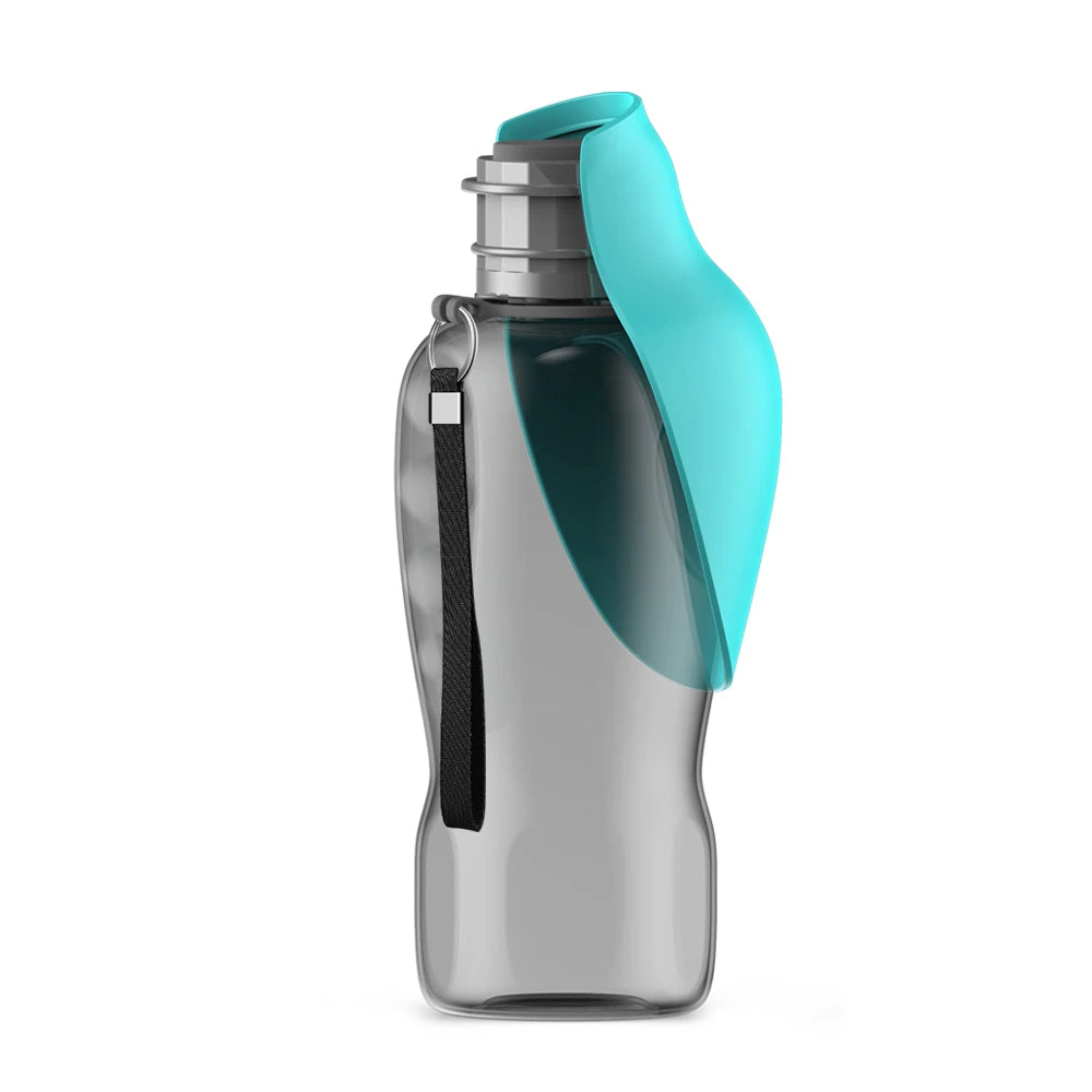 Portable Dog Water Bottle, Travel Dispenser with Built-In Bowl